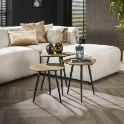 Meubles Tv En Bois|MARFA Meuble TV avec rangement effet bois clair - pied en W