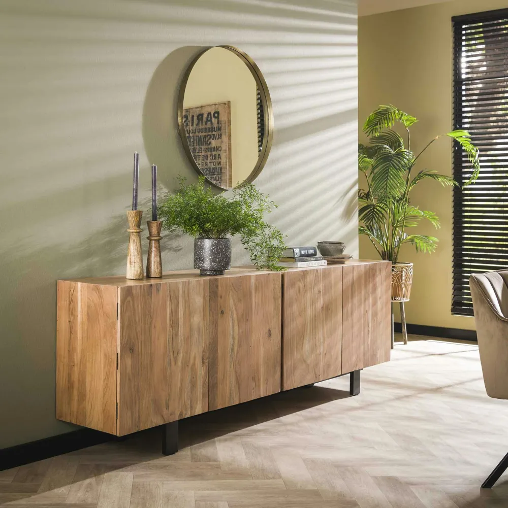 Meubles Tv Industriels|Meubles Tv En Bois|Melbourne Meuble TV avec rangement façade en relief