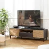Meubles Tv Industriels|Meubles Tv En Bois|ALMEIRA Meuble TV bois noir 1 tiroir 2 portes en pin