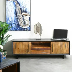 Meubles Tv En Bois|PHOENIX Meuble tv bois recyclé de bateau