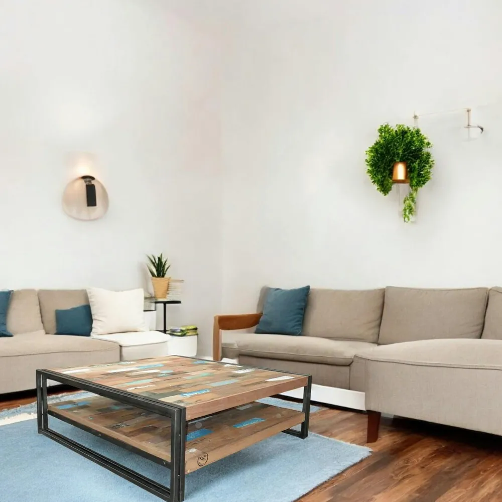 Meubles Tv Industriels|Meubles Tv En Bois|Caravelle Meuble TV bois recyclé métal 4 tiroirs