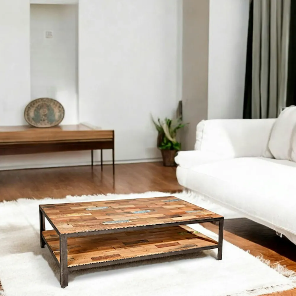 Meubles Tv Industriels|Meubles Tv En Bois|Caravelle Meuble TV bois recyclé métal 4 tiroirs