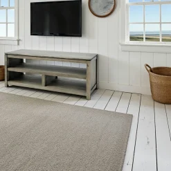 Meubles Tv En Bois|Helena Meuble TV Hévéa 3 niches - dont 1 grande - 120x45x48,6cm