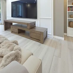 Meubles Tv En Bois|Olga Meuble TV hévéa 2 parties 137CM