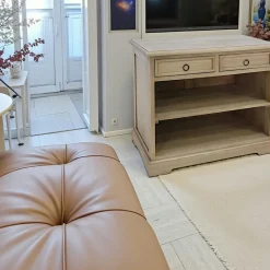 Meubles Tv En Bois|Tradition Meuble TV Hévéa 2 tiroirs, 2 niches 76x47x64cm