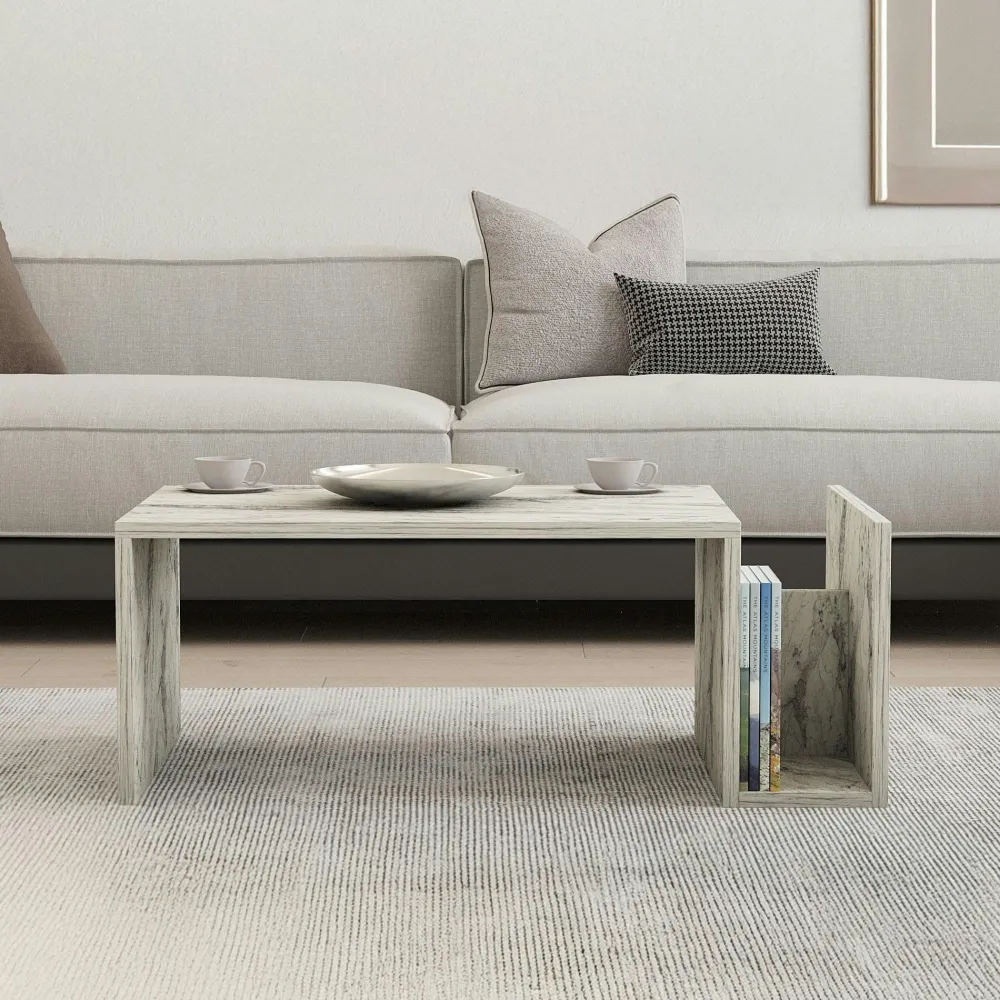 Meubles Tv En Bois|MARFA Meuble TV moderne 3 portes nude et effet travertin