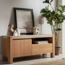 Meubles Tv En Bois|TREVI Meuble tv moderne avec rangement