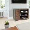 Meubles Tv En Bois|Tradition Meuble TV vague hévéa 3 tiroirs 3 niches 90cm