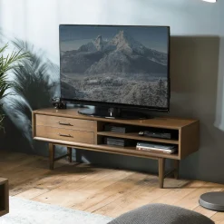 Univers Déco·Vintage|Meubles Tv Vintage|PADANG Meuble tv vintage 2 tiroirs 2 niches