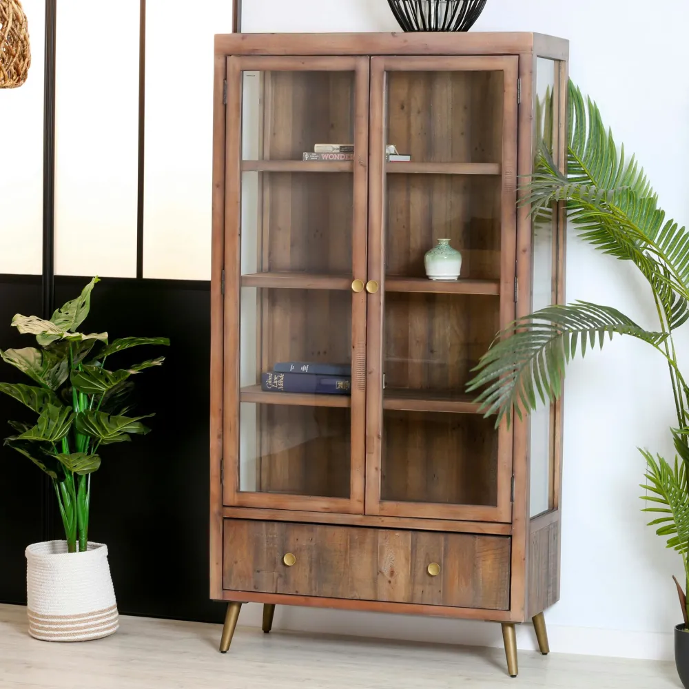 Univers Déco·Vintage|Meubles Tv Vintage|PADANG Meuble tv vintage 2 tiroirs 2 niches