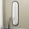 Miroirs|CODY Miroir d'entrée noir ovale 117 cm - style moderne