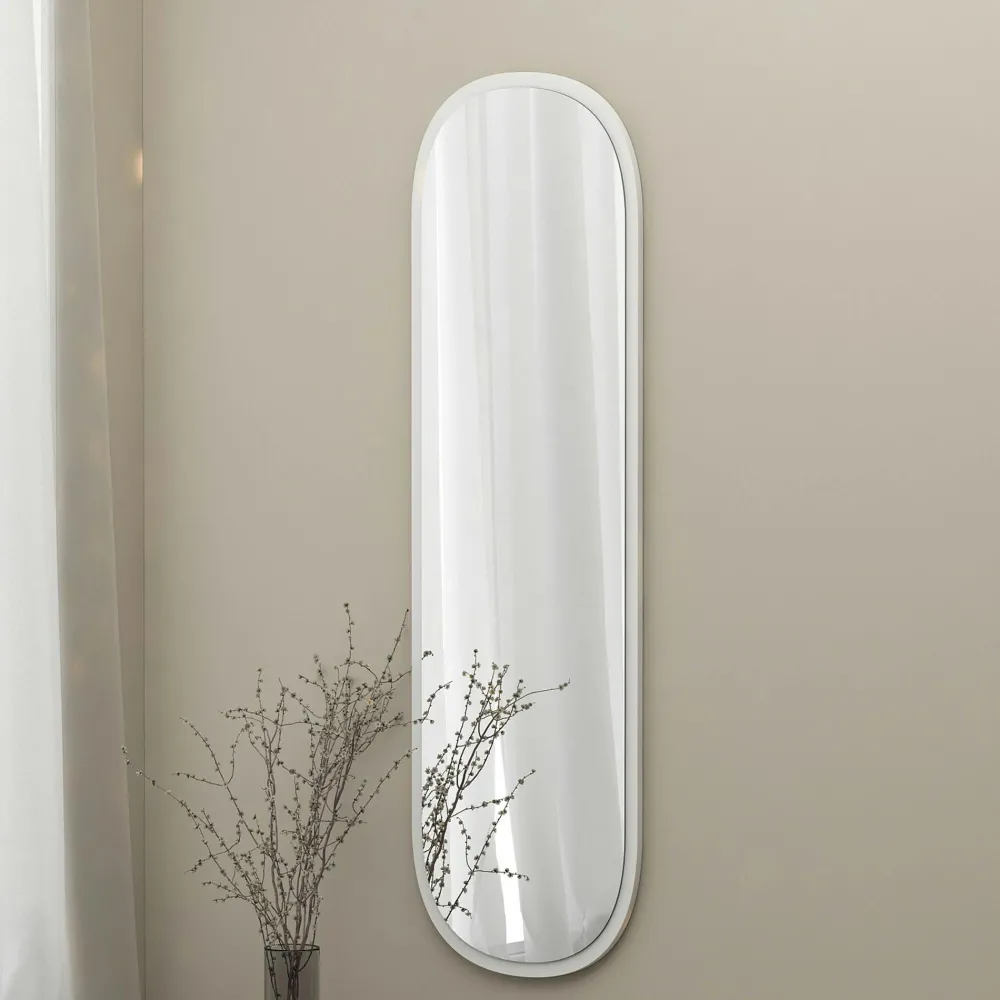 Miroirs|CODY Miroir d'entrée noir ovale 117 cm - style moderne