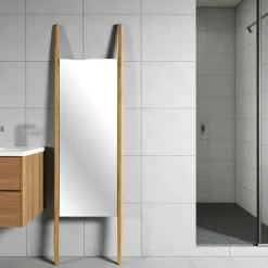 Miroirs|IENA Miroir d'entrée vertical - baguettes latérales bois