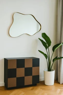 Miroirs|BRIG Miroir design organique - bords dorés