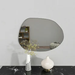 Miroirs|CODY Miroir design organique bord noir 75 cm - style naturel