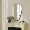 Miroirs|CODY Miroir design organique bord noir 91 cm, forme fluide