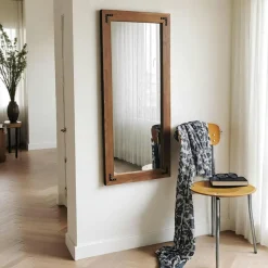 Miroirs|HILO Miroir mural en bois brun - format vertical