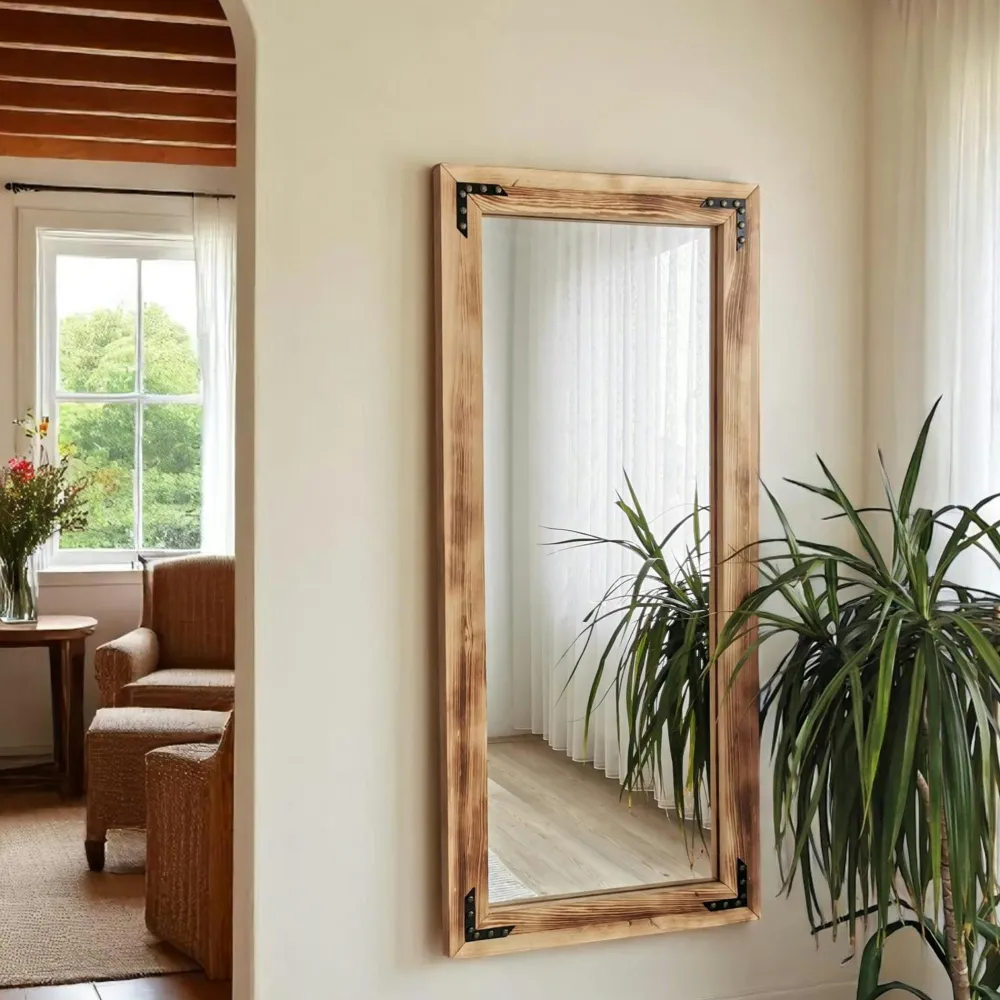 Miroirs|HILO Miroir mural en bois clair - format vertical
