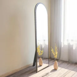 Miroirs|CODY Miroir plein pied blanc moderne, forme ovale 160 cm