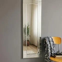Miroirs|CODY Miroir rectangulaire moderne chic - cadre strié 120 cm