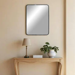Miroirs|SEOUL Miroir rectangulaire moderne avec cadre noir 50x70 cm