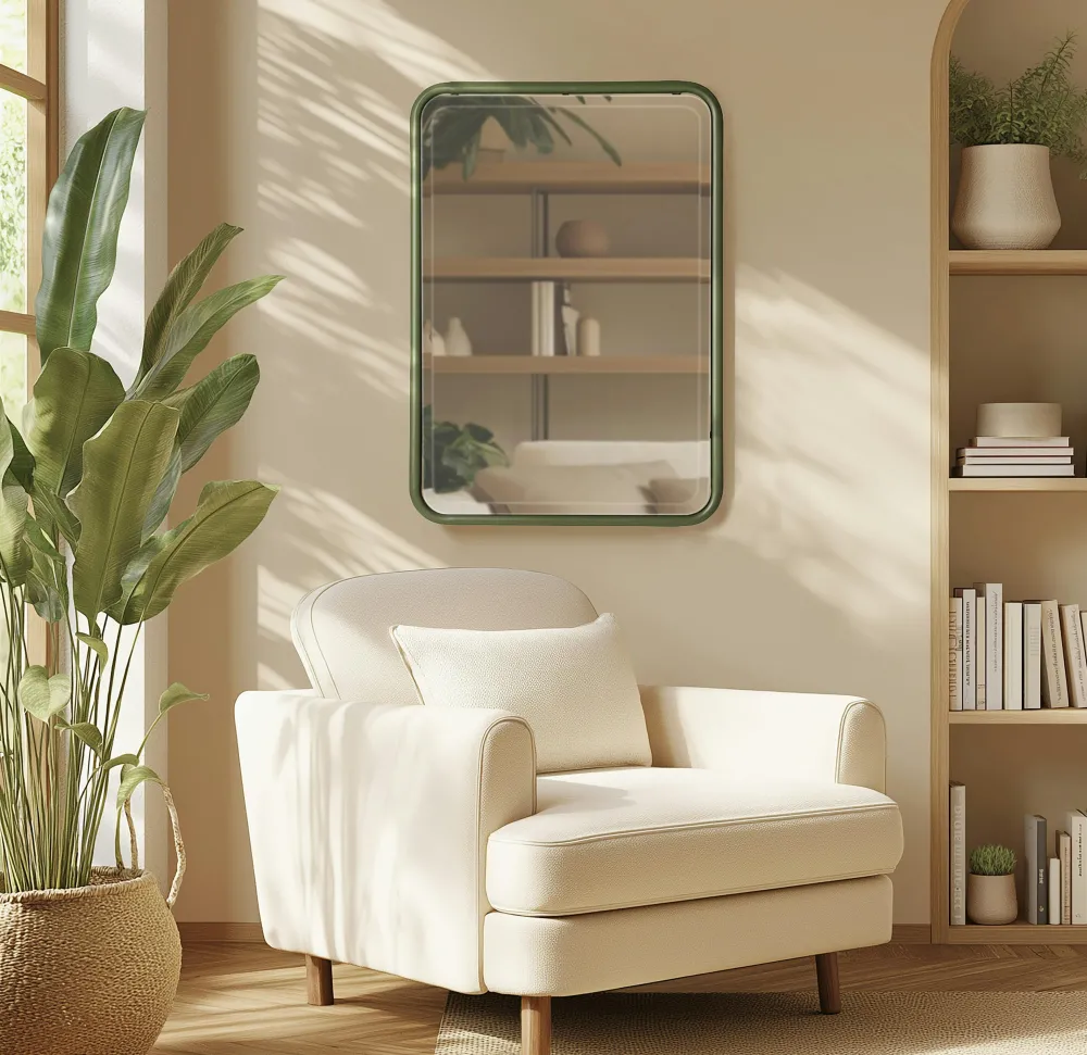 Miroirs|BAGAN Miroir rectangulaire métal vert