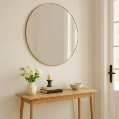 Miroirs|SEOUL Miroir rond avec cadre doré ø100 cm