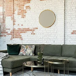 Miroirs|SEOUL Miroir rond avec cadre en aluminium doré ø60 cm