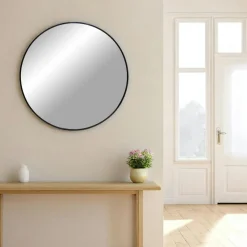 Miroirs|SEOUL Miroir rond avec cadre en aluminium doré ø60 cm