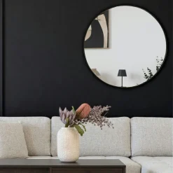 Miroirs|SEOUL Miroir rond avec cadre en aluminium doré ø60 cm