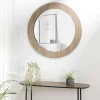 Miroirs|Landaise Miroir rond cadre bois moderne