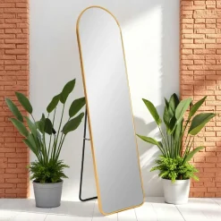 Miroirs|SEOUL Miroir sur pied avec cadre noir 40x150 cm