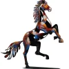 Objets Décoration·Figurines / Statues| Objet déco salon cheval cabré métal peint