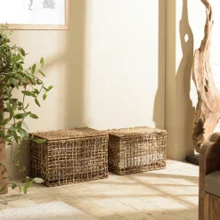 Rangements Déco·Paniers / Boîtes De Rangement|Swing Panier de rangement / coffre en chanvre tressé (lot de 2)