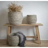 Rangements Déco·Paniers / Boîtes De Rangement|Caches-Pots| Panier de rangement rond en fibre de maïs, couleur grise (lot de 3)