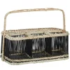 Rangements Déco·Paniers / Boîtes De Rangement| Panier rectangle compartimenté noir à anse