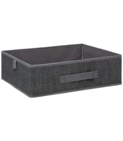 Rangements Déco·Paniers / Boîtes De Rangement| Panier rectangle compartimenté noir à anse