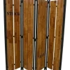 Meubles De Chambre·Paravents|Docker Paravent 4 panneaux hévéa recyclé naturel et métal noirci 160X170cm