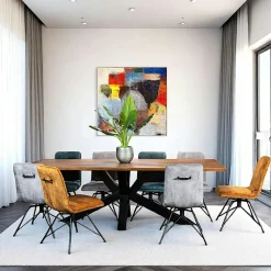 Buffets Contemporains|Buffets Contemporains|OKA Petit buffet bois motif damier 120 cm