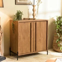 Buffets Contemporains|Buffets Contemporains|Swing Petit buffet en teck recyclé 2 portes 84 cm