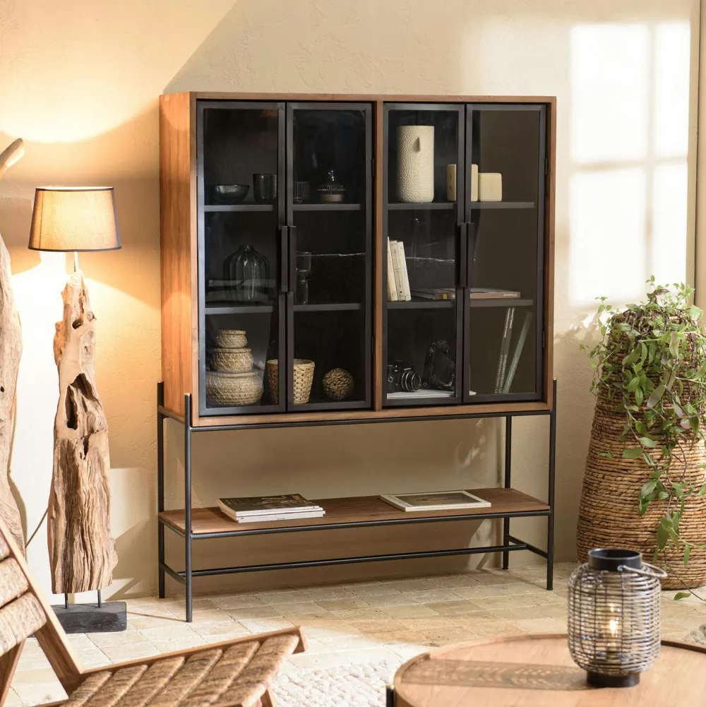 Buffets Contemporains|Buffets Contemporains|Swing Petit buffet en teck recyclé 2 portes 84 cm