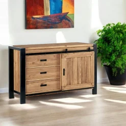 Buffets Contemporains|Buffets Contemporains|Swing Petit buffet en teck recyclé 2 portes 84 cm