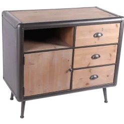 Buffets Noirs|Buffets Noirs|MONS Petit buffet industriel 3 tiroirs