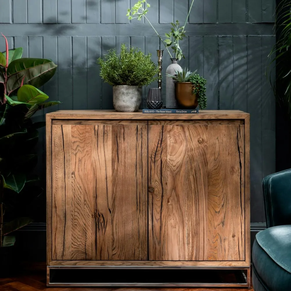 Buffets Contemporains|Buffets Contemporains|RIVERSIDE Petit buffet moderne chêne acier