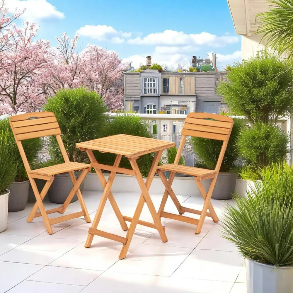 Salons De Jardin·Ensemble Repas|Tables De Jardin|SORA Petit salon de jardin 2 places - pliant, compact