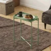 Bouts De Canapé En Métal|SFAX Petite table d’appoint verte, plateau rectangulaire
