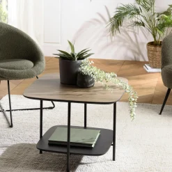 Tables Basses Carrées|Landaise Petite table de salon carrée angles arrondis