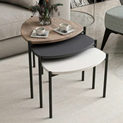 Tables Basses Gigognes|JENA Petite table gigogne blanche style moderne (lot de 3)