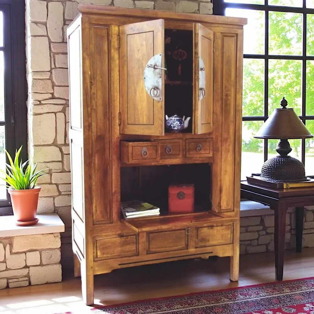 Meubles De Salle À Manger·Meubles Bar|Maori Placard Bar chinois Hévéa massif 170cm