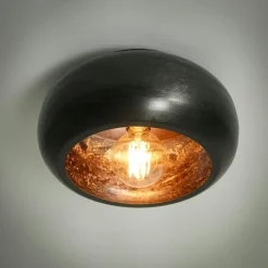 Suspensions / Lustres|RALF Plafonnier noir en métal